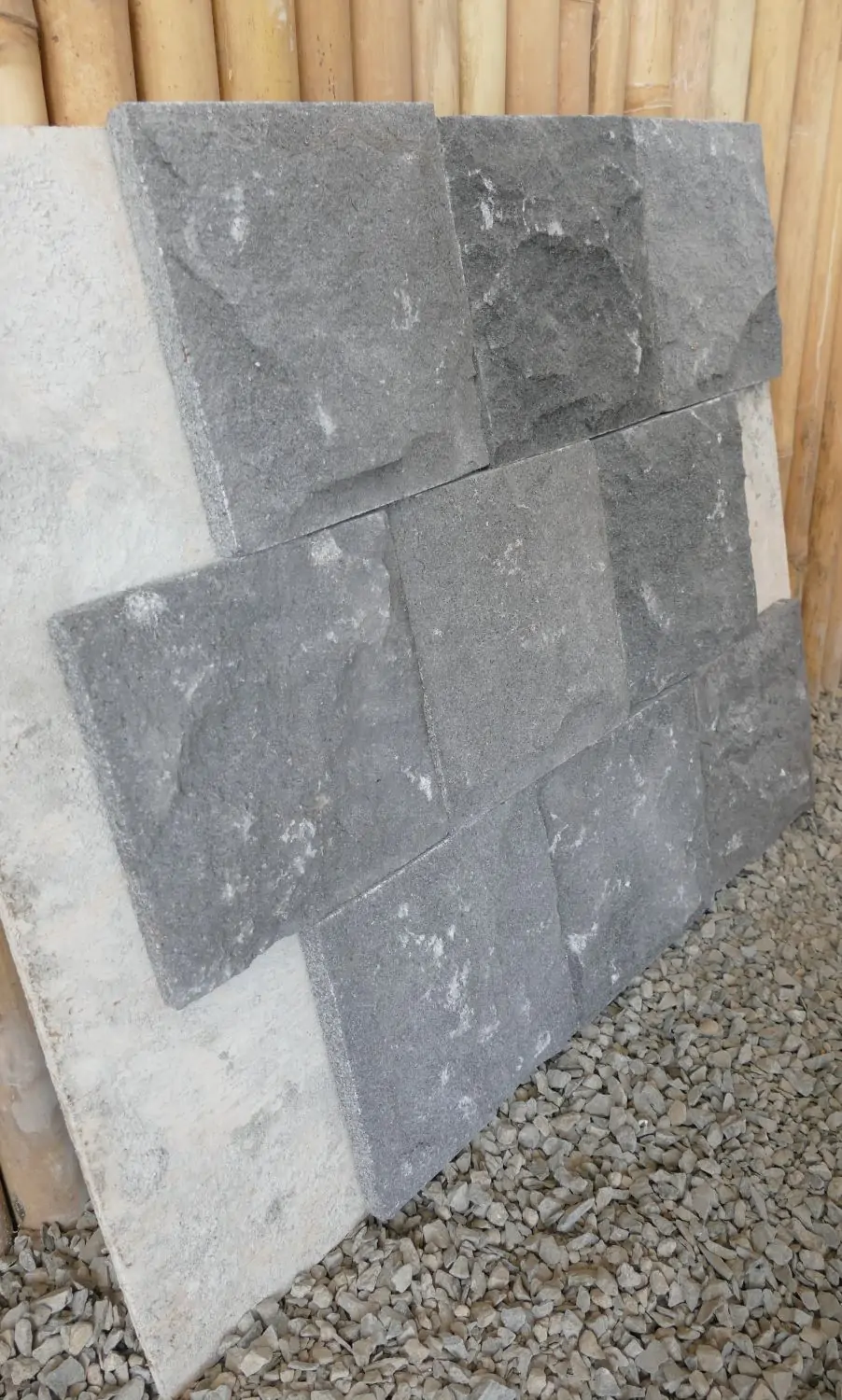  Product image 2 of the product “Black Lava Stone Wall tiles, Quality for local market, Size approx. 20 x 20 cm (0,04m²) Price per 1 m² / 25pcs. ”